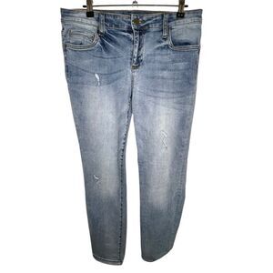 KUT From The Kloth Distressed Boyfriend Light Wash Denim Jeans